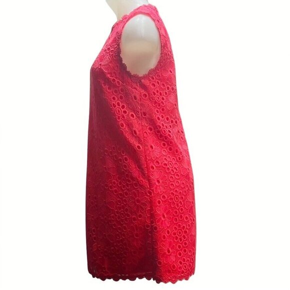Kate Spade Womens Size 4 Sleeveless Embroidered Lace Sleeveless Eyelet Shift Dre - Picture 4 of 14
